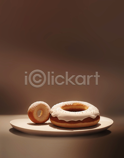 달콤 사람없음 JPG 편집이미지 갈색 도넛 디저트 맛있는 원형 접시