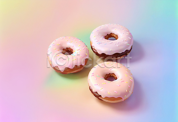 달콤 사람없음 JPG 편집이미지 도넛 디저트 맛있는 스프링클 원형 컬러풀