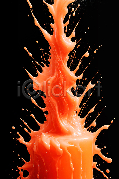 사람없음 JPG 디지털합성 편집이미지 백그라운드 스플래쉬 액체 액체표현 주황색 튀는물