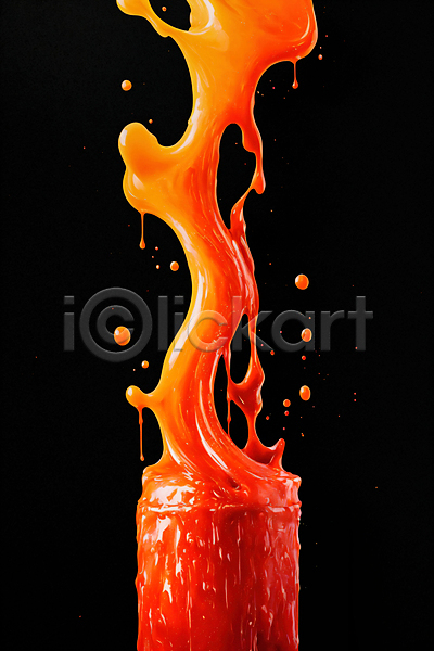 사람없음 JPG 디지털합성 편집이미지 백그라운드 스플래쉬 액체 액체표현 잔 주황색 튀는물