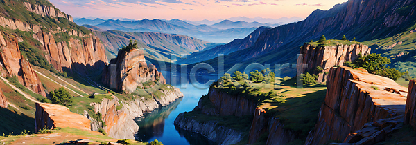 사람없음 JPG 디지털합성 편집이미지 강 백패킹 산맥 야외 와이드컷 자연 주간 편집소스 풍경(경치) 프랑스