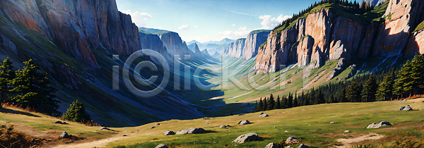사람없음 JPG 디지털합성 편집이미지 구름(자연) 나무 바위(돌) 백패킹 산맥 야외 와이드컷 자연 주간 편집소스 풍경(경치) 프랑스