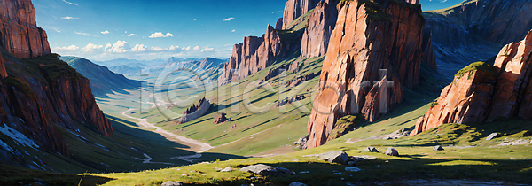 사람없음 JPG 디지털합성 편집이미지 구름(자연) 바위(돌) 백패킹 산맥 야외 와이드컷 자연 주간 편집소스 풍경(경치) 프랑스 하늘