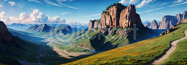 사람없음 JPG 디지털합성 편집이미지 구름(자연) 백패킹 산맥 야외 와이드컷 자연 주간 편집소스 풍경(경치) 프랑스 하늘