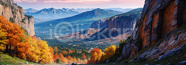 사람없음 JPG 디지털합성 편집이미지 가을(계절) 구름(자연) 단풍 단풍나무 백패킹 산맥 야외 와이드컷 자연 주간 편집소스 풍경(경치) 프랑스