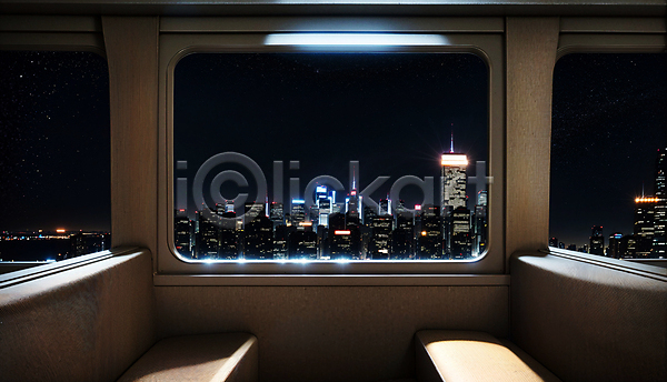 사람없음 JPG 디지털합성 편집이미지 기차 기차여행 도시 빌딩 실내 야간 야경 창문 편집소스 풍경(경치) 프레임