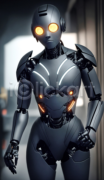 미래 사람없음 JPG 편집이미지 AI(인공지능) SF 로봇 서기 실내 휴머노이드