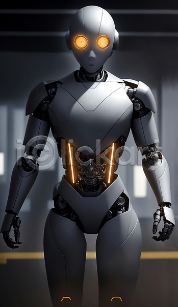 미래 사람없음 JPG 편집이미지 AI(인공지능) SF 로봇 서기 실내 휴머노이드