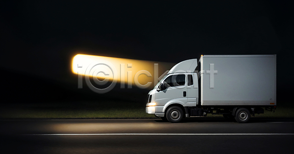 사람없음 JPG 디지털합성 편집이미지 도로 물류 배송 빛 새벽배송 야간 야외 탑차 택배 편집소스