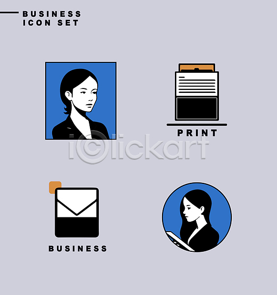 두명 성인 성인여자만 여자 AI(파일형식) 아이콘 노란색 디자인 라벨 무표정 문서 미니멀 비즈니스 비즈니스우먼 사각형 상반신 세트 심플 원형 이메일 인쇄 인쇄기 파란색