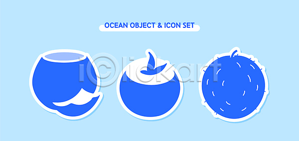 사람없음 AI(파일형식) 아이콘 과일 미니멀 스티커 심플 여름(계절) 열매 코코넛 파란색