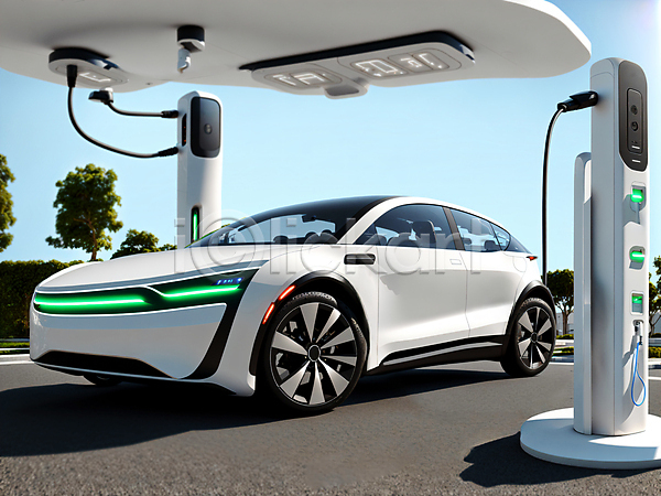 미래 사람없음 JPG 디지털합성 편집이미지 미래자동차 전기자동차 전기충전 충전 충전기 충전소