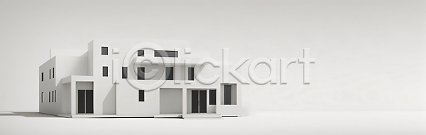 사람없음 JPG 디지털합성 편집이미지 가로배너 건축모형 디자인 배너 부동산 주택 현수막 흰색