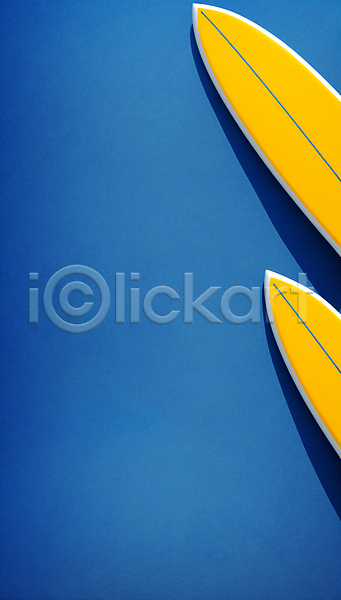 사람없음 JPG 디지털합성 편집이미지 노란색 서핑보드 알림 이벤트 카피스페이스 파란색