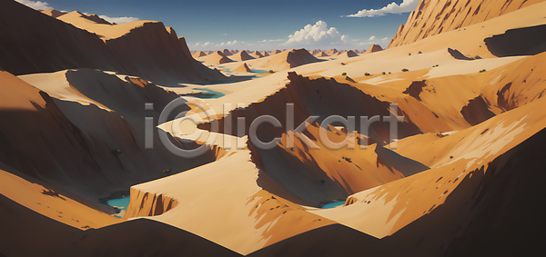 사람없음 JPG 편집이미지 갈색 골짜기 구름(자연) 그림자 모래 백그라운드 사막 오아시스 절벽 풍경(경치) 하늘