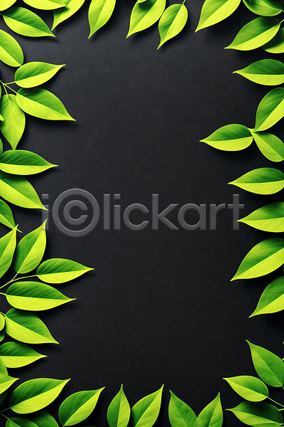 사람없음 3D JPG 디지털합성 편집이미지 나뭇잎 배너 초록색 카피스페이스 편집 편집소스 프레임