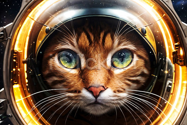 사람없음 JPG 근접촬영 디지털합성 편집이미지 고양이 빛 우주 우주복 우주비행사 응시 편집소스 한마리