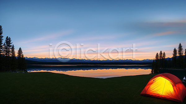 사람없음 JPG 편집이미지 구름(자연) 나무 빛 산 야외 오후 일몰 잔디 저녁 캠핑 캠핑장 텐트 풍경(경치) 하늘 호수