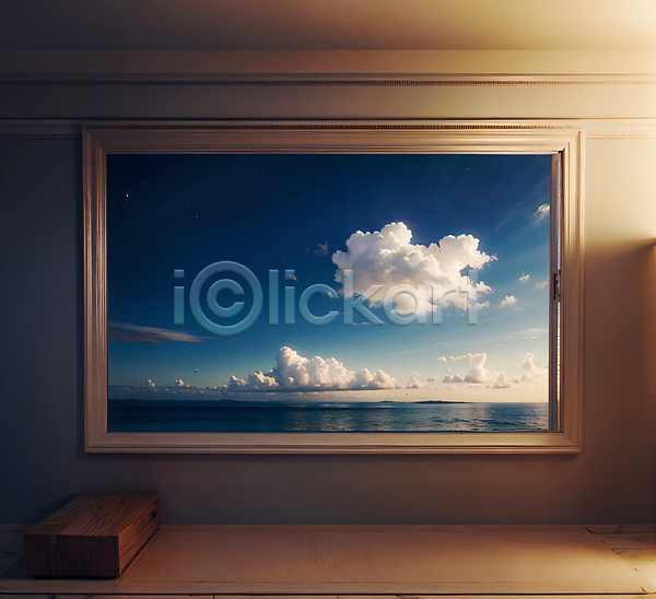 사람없음 JPG 디지털합성 편집이미지 구름(자연) 바다 사각형 창문 편집소스 풍경(경치) 프레임 하늘