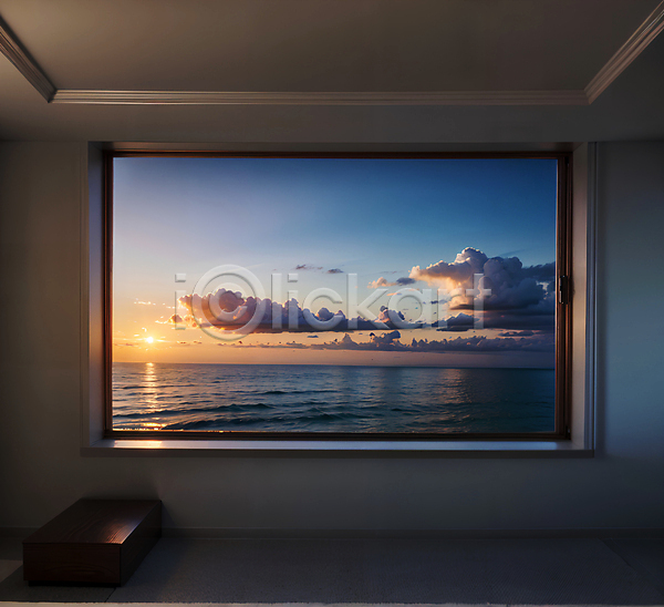 사람없음 JPG 디지털합성 편집이미지 구름(자연) 바다 사각형 일몰 일출 창문 편집소스 풍경(경치) 프레임 하늘