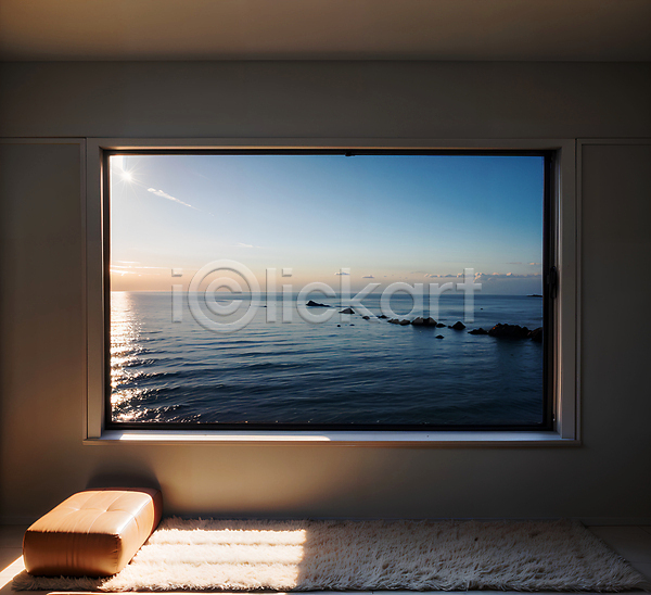 사람없음 JPG 디지털합성 편집이미지 바다 사각형 창문 태양 편집소스 풍경(경치) 프레임 하늘