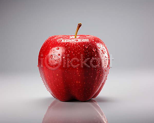 사람없음 JPG 편집이미지 과일 물방울 빨간색 사과 수분 스튜디오촬영 한개