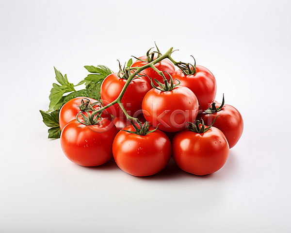 사람없음 JPG 편집이미지 방울토마토 빨간색 스튜디오촬영 여러개 잎 채소 토마토