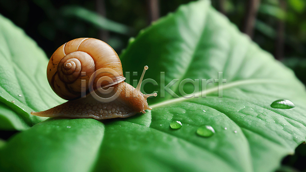 사람없음 JPG 아웃포커스 편집이미지 달팽이(동물) 물방울 풀숲 풀잎 풍경(경치) 한마리