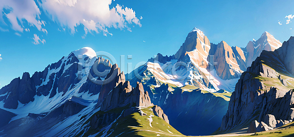사람없음 JPG 디지털합성 편집이미지 구름(자연) 몽블랑 산 자연 편집소스 풍경(경치) 하늘