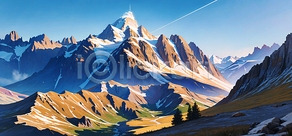 사람없음 JPG 디지털합성 편집이미지 몽블랑 산 자연 편집소스 풍경(경치) 하늘