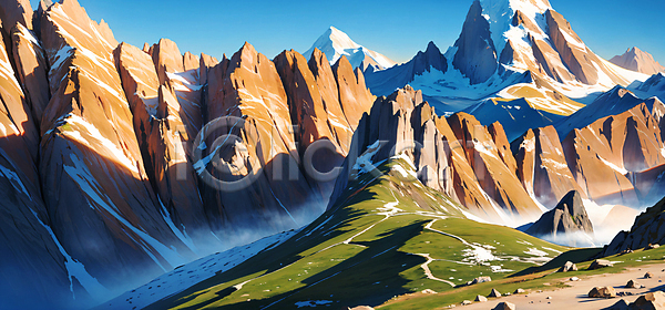 사람없음 JPG 디지털합성 편집이미지 몽블랑 산 자연 절벽 편집소스 풍경(경치) 하늘