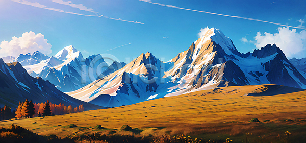 사람없음 JPG 디지털합성 편집이미지 구름(자연) 몽블랑 산 자연 잔디 초원(자연) 편집소스 풍경(경치) 하늘