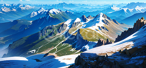 사람없음 JPG 디지털합성 편집이미지 몽블랑 산 자연 편집소스 풍경(경치) 하늘