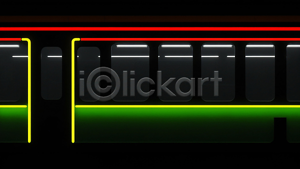 사람없음 JPG 디지털합성 편집이미지 검은색 네온 라이프스타일 문 백그라운드 빛 빨간색 선 전철 창문 초록색