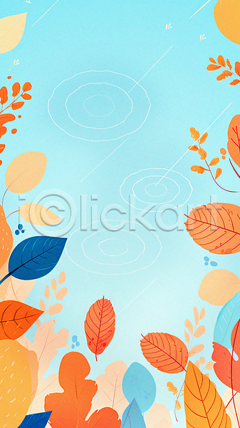 사람없음 JPG 일러스트 가을(계절) 가을배경 나뭇잎 낙엽 단풍 백그라운드 비(날씨) 빗물 풀(식물) 풍경(경치)