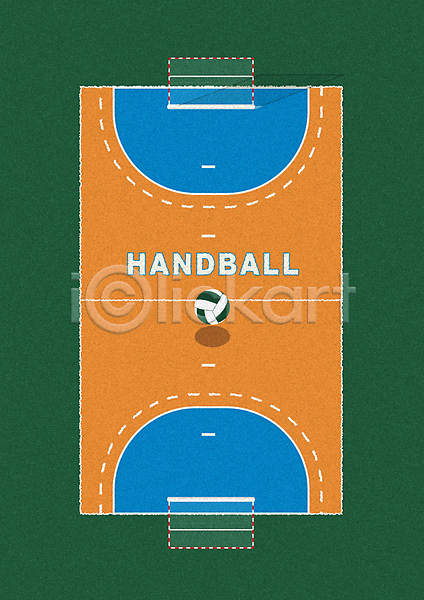 사람없음 AI(파일형식) 일러스트 경기장 골대 백그라운드 운동 주황색 초록색 포스터 핸드볼 핸드볼골대 핸드볼공
