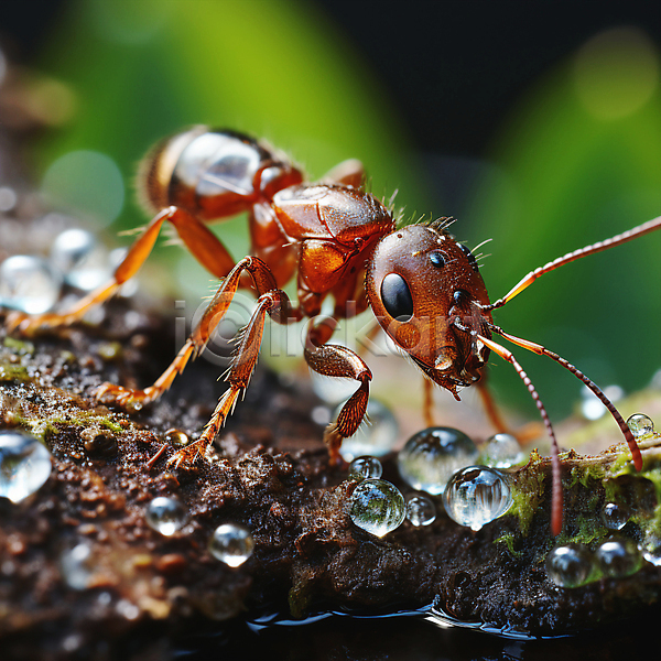 사람없음 JPG 근접촬영 디지털합성 아웃포커스 편집이미지 개미 곤충 물방울 야외 자연 젖음 편집소스