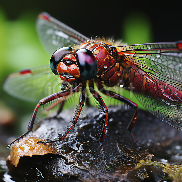사람없음 JPG 근접촬영 디지털합성 아웃포커스 편집이미지 곤충 물방울 야외 자연 잠자리 젖음 편집소스