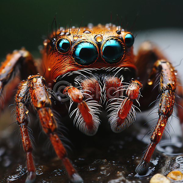 사람없음 JPG 근접촬영 디지털합성 아웃포커스 편집이미지 거미 곤충 물방울 야외 자연 젖음 편집소스