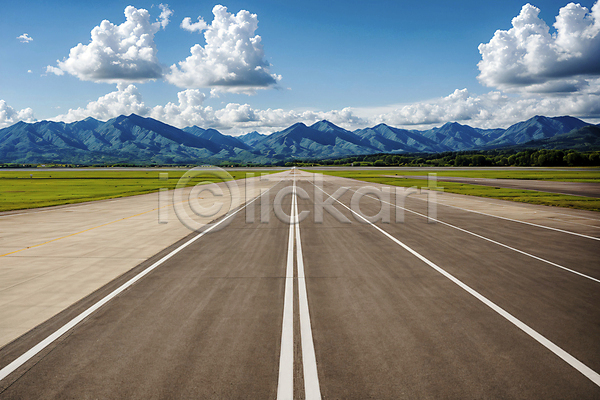사람없음 JPG 편집이미지 공항 구름(자연) 백그라운드 산 잔디 풍경(경치) 하늘 활주로