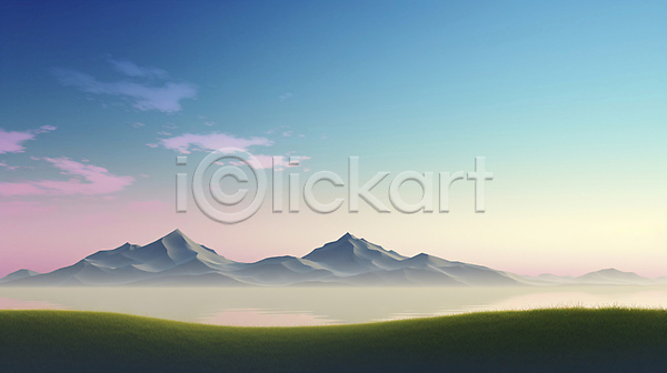 신비 사람없음 JPG 편집이미지 구름(자연) 백그라운드 산 색감 유행 이미지 초원(자연) 추상 파란색 풍경(경치)