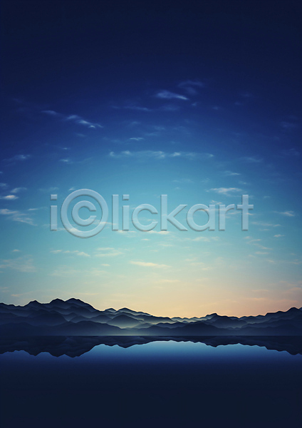 신비 사람없음 JPG 편집이미지 구름(자연) 그라데이션 반사 백그라운드 산 색감 수면 유행 이미지 추상 파란색 풍경(경치)