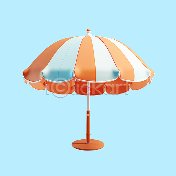 사람없음 3D 3D아이콘 PSD 디지털합성 아이콘 여름(계절) 여름휴가 오브젝트 주황색 파라솔