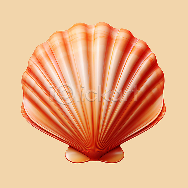 사람없음 3D 3D아이콘 PSD 디지털합성 아이콘 빨간색 여름(계절) 여름휴가 오브젝트 조개 조개껍데기