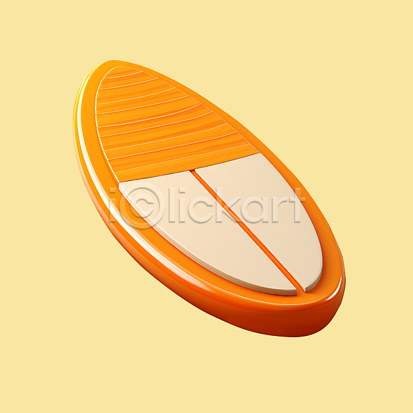 사람없음 3D 3D아이콘 PSD 디지털합성 아이콘 보드(스포츠) 서핑 서핑보드 여름(계절) 여름휴가 오브젝트 주황색