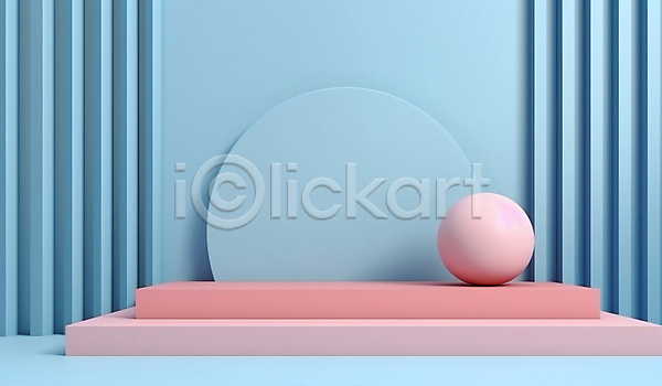 사람없음 3D JPG 편집이미지 공간 단상 미니멀 분홍색 심플 원형 편집소스 포디움 하늘색