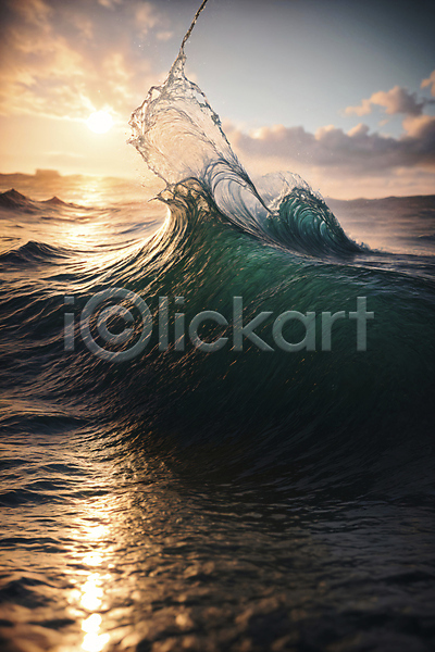 사람없음 JPG 편집이미지 구름(자연) 바다 일몰 자연 태양 튀는물 파도 햇빛