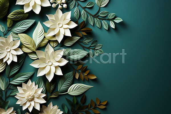 사람없음 JPG 디지털합성 편집이미지 꽃 나뭇잎 백그라운드 잎 청록색 카피스페이스 풀(식물)