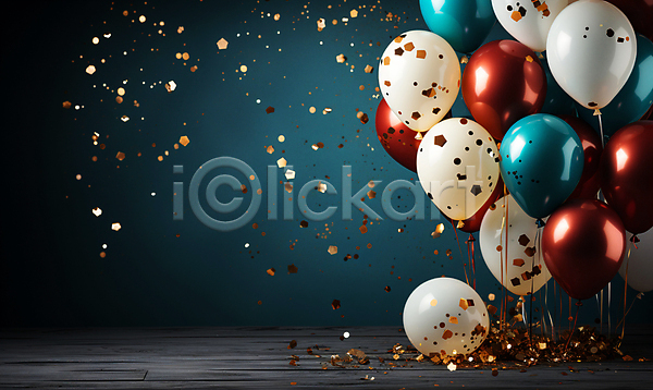 축하 사람없음 JPG 디지털합성 편집이미지 그래픽 꽃가루 백그라운드 생일파티 컬러풀 파티 파티용품 편집소스 풍선