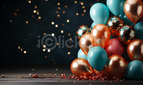 축하 사람없음 JPG 디지털합성 편집이미지 그래픽 꽃가루 백그라운드 생일파티 컬러풀 파티 파티용품 편집소스 풍선